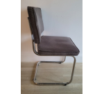 Chaise Ridge Rib ZUIVER velours gris DESIR - Reconditionné