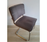 Chaise Ridge Rib ZUIVER velours gris DESIR - Reconditionné