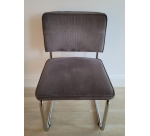 Chaise Ridge Rib ZUIVER velours gris DESIR - Reconditionné