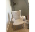 Chauffeuse scandinave LINZI gris clair/bois- Reconditionné