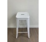 Tabouret haut Tolix blanc H75 MANON - Reconditionné