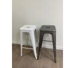 Tabouret haut Tolix gris brut verni H75 MANON - Reconditionné