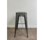 Tabouret haut Tolix gris brut verni H75 MANON - Reconditionné
