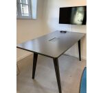 Table de réunion Steelcase trapèze haute Gris foncé 200x110x80 H110 MANON - Reconditionné