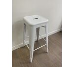 Tabouret haut Tolix blanc H75 MANON - Reconditionné