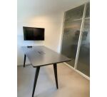 Table de réunion Steelcase trapèze haute Gris foncé 200x110x80 H110 MANON - Reconditionné