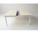 Bench de 2 positions 180x80 bois clair/blanc EGIDE à redimensionner - Reconditionné