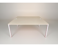 Bench de 2 positions 180x80 bois clair/blanc EGIDE à redimensionner - Reconditionné