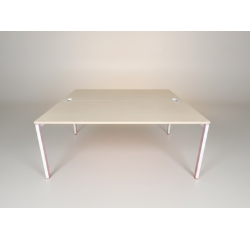 Bench de 2 positions 180x80 bois clair/blanc EGIDE à redimensionner - Reconditionné