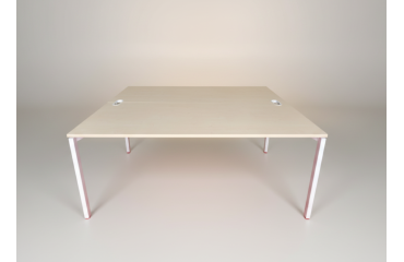 Bench de 2 positions 180x80 bois clair/blanc EGIDE à redimensionner - Reconditionné