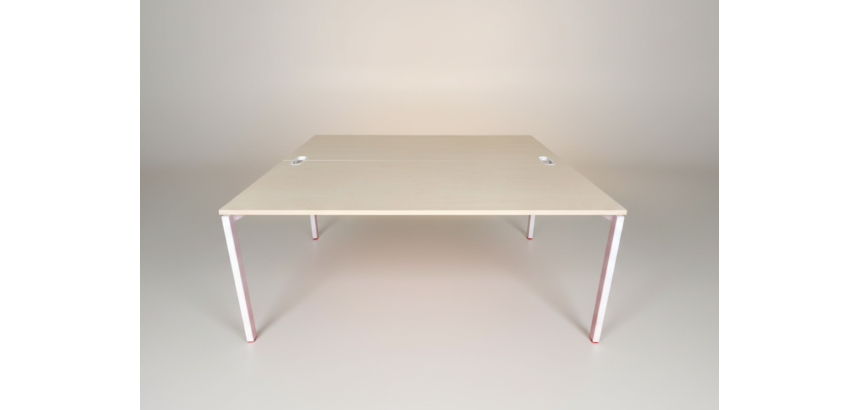 Bench de 2 positions 180x80 bois clair/blanc EGIDE à redimensionner - Reconditionné