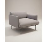 Chauffeuse lounge grise DESIR - Reconditionné