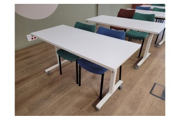 Table rabattable DESIR 11 140x60 blanche - Reconditionné