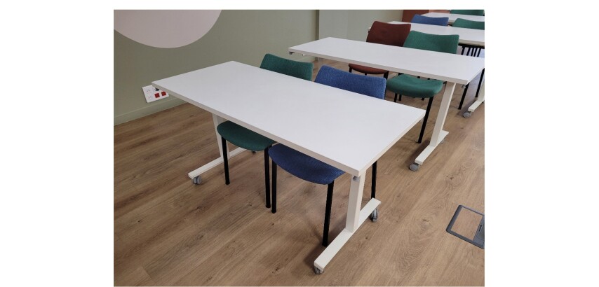 Table rabattable DESIR 11 140x60 blanche - Reconditionné