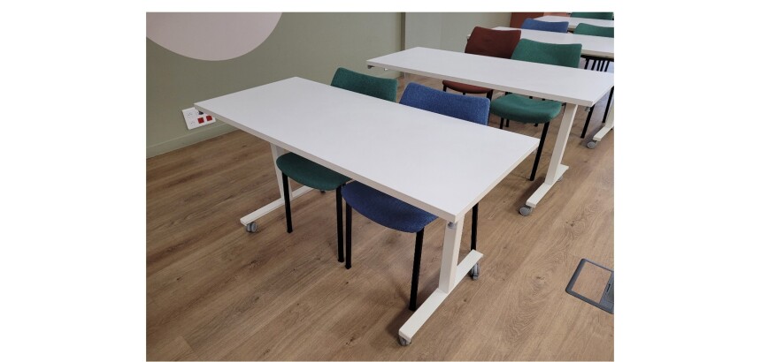 Table rabattable DESIR 11 140x60 blanche - Reconditionné