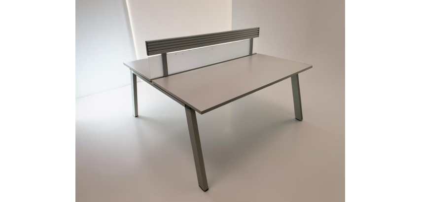 Bench de 2 places Steelcase 160x80 Blanc MANON - Reconditionné