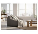 Pouf en velours cotelé gris anthracite DESIR - Reconditionné