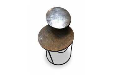 Tables basses gigogne doré/argenté DESIR 5 - Reconditionné