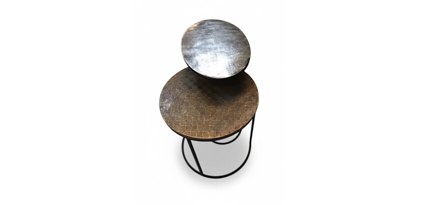 Tables basses gigogne doré/argenté DESIR 5 - Reconditionné