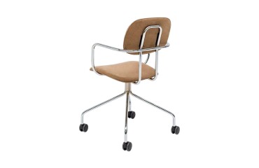 Chaise de réunion velours et chrome SIDOE - Reconditionné