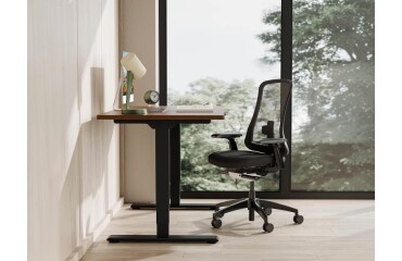 Bureau électrique 120x80 DEBBIE bois et noir - Reconditionné
