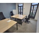 Bureau individuel 160x80 cm Chêne/Noir CAMARGUE - Reconditionné