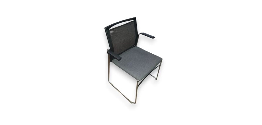 Chaise de réunion empilable Qirikou Noir/Gris - Reconditionné