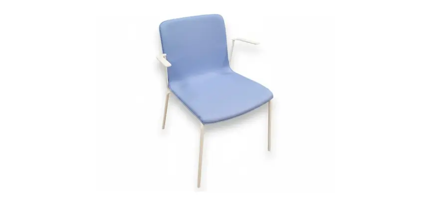 Chaise empilable en tissus bleu et blanc Pedrali DESIR - Reconditionné