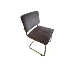 Chaise Ridge Rib ZUIVER velours gris DESIR - Reconditionné