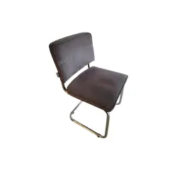 Chaise Ridge Rib ZUIVER velours gris DESIR - Reconditionné