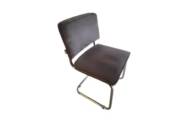 Chaise Ridge Rib ZUIVER velours gris DESIR - Reconditionné