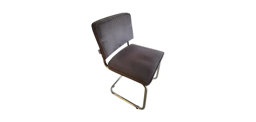 Chaise Ridge Rib ZUIVER velours gris DESIR - Reconditionné
