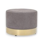 Pouf Bloomingville en velours gris, bas doré 55cm DESIR - Reconditionné