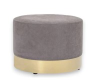Pouf Bloomingville en velours gris, bas doré 55cm DESIR - Reconditionné
