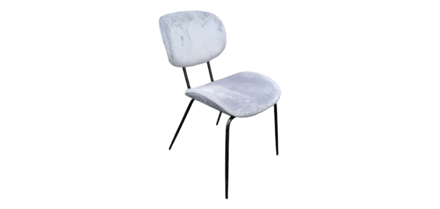 Chaise empilable HK Living velours Gris clair DESIR - Reconditionné