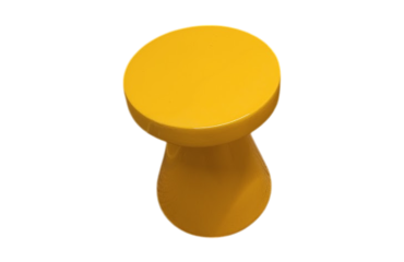 Table basse ronde jaune SHIRLEY - Reconditionné