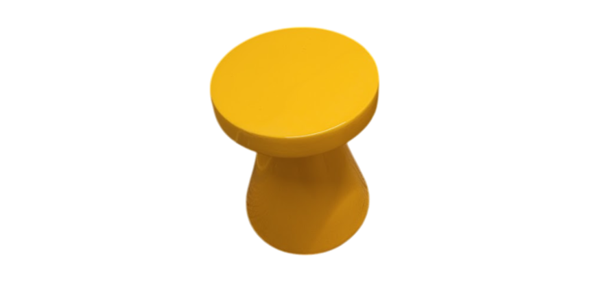 Table basse ronde jaune SHIRLEY - Reconditionné
