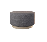 Pouf velours gris/bois DESIR 10 - Reconditionné