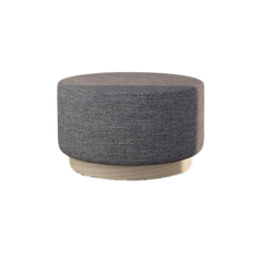 Pouf velours gris/bois DESIR 10 - Reconditionné