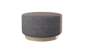 Pouf velours gris/bois DESIR 10 - Reconditionné