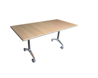 Table abattante 150x75 cm bois/chrome - Reconditionné