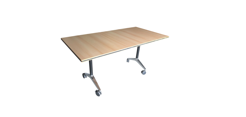 Table abattante 150x75 cm bois/chrome - Reconditionné