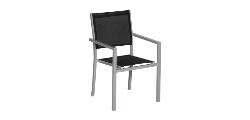 Chaise d'extérieur noire AFIDA - Reconditionné