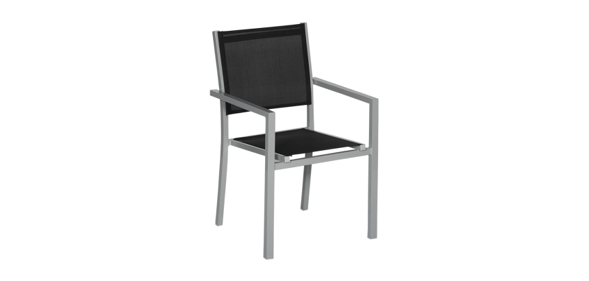 Chaise d'extérieur noire AFIDA - Reconditionné