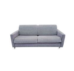 Canapé lit gris SMALA 3, pieds chrome - Reconditionné