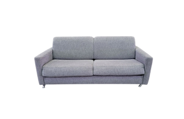 Canapé lit gris SMALA 3, pieds chrome - Reconditionné