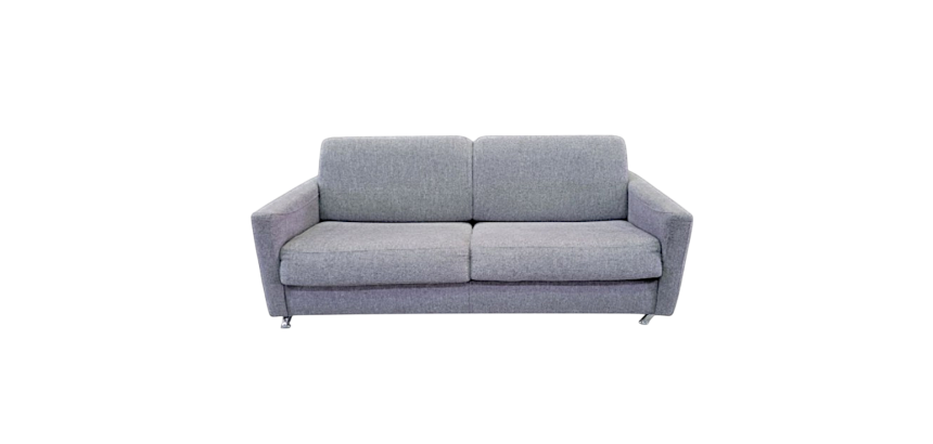 Canapé lit gris SMALA 3, pieds chrome - Reconditionné