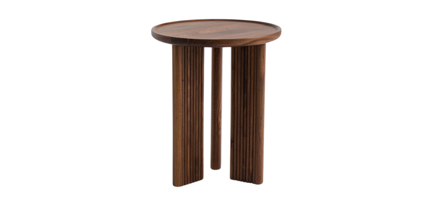 Table basse en noyer SMALA 3 diam. 40cm - Reconditionné