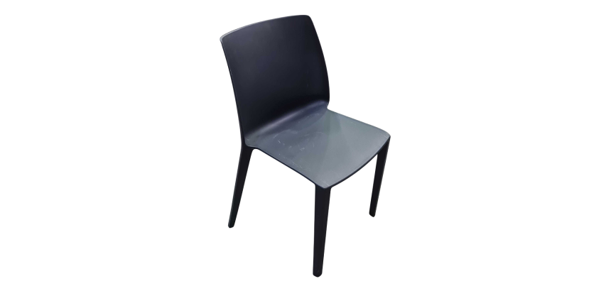 Chaise en polypro noir PARIS - Reconditionné