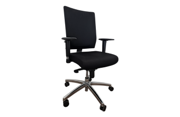 Fauteuil en tissu noir VIRTUOSE - Reconditionné